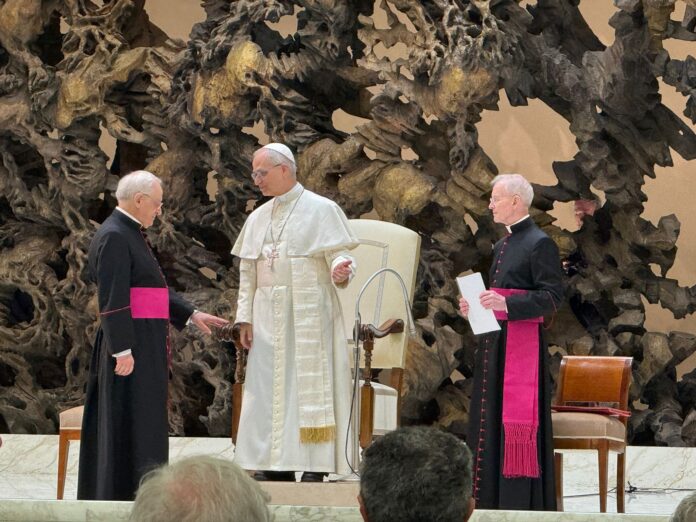 Papst Leo XIV. bei der Audienz mit Pressevertreter