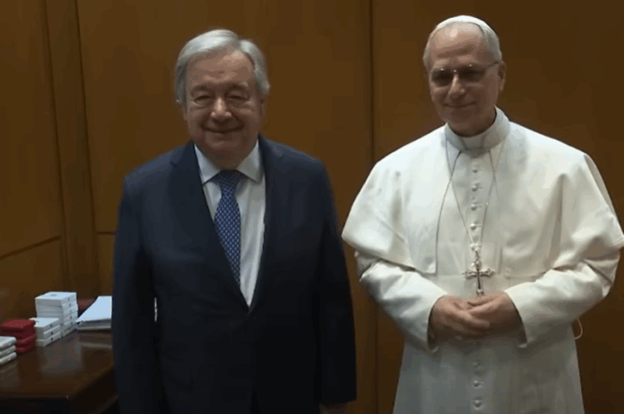Papst Leo XIV. und UN-Generalsekretär Antonio Guterres