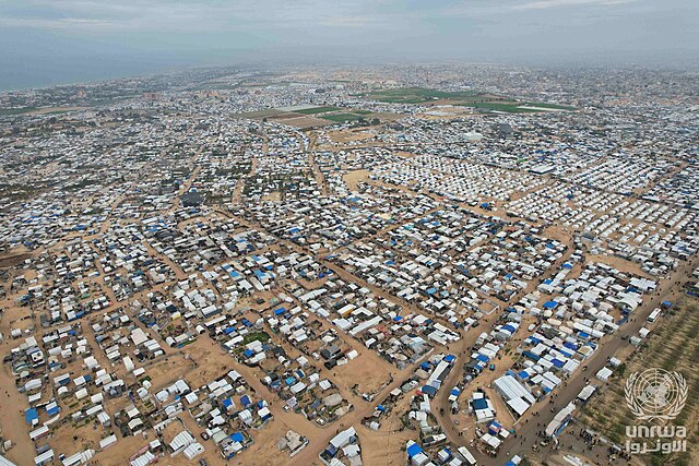 Hungerkrise in Gaza. Ein Flüchtlingslager vertriebener Palästinenser.