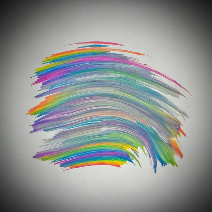 Eine Zeichnung in Regenbogenfarben