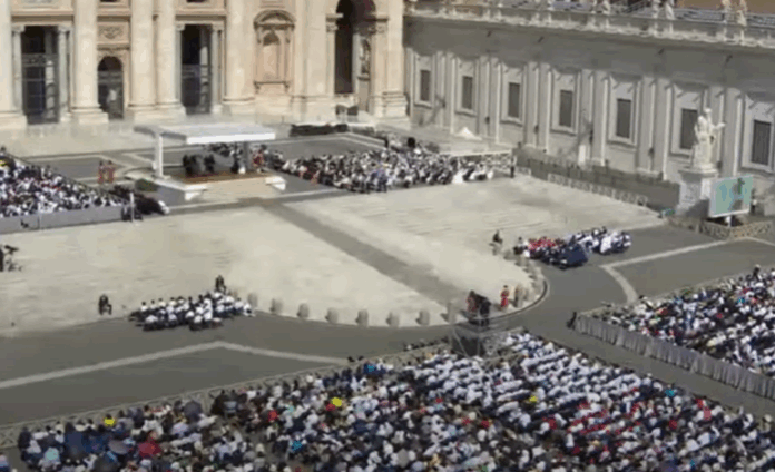 Blick auf den Petersplatz, wo Papst Leo in der Generalaudienz über Vorbereitung sprach