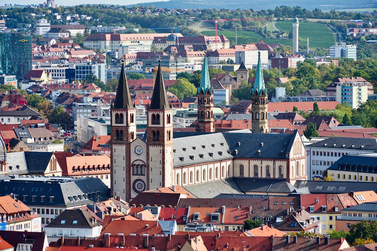 Blick auf die Innenstadt von Würzburg