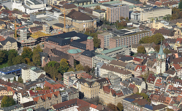 Blick auf die Innenstadt von Freiburg