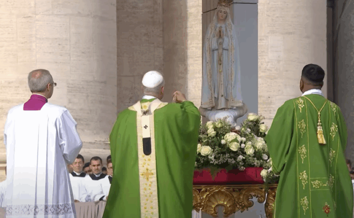 Papst Leo bei der Messe zum Jubiläum der marianischen Spiritualität