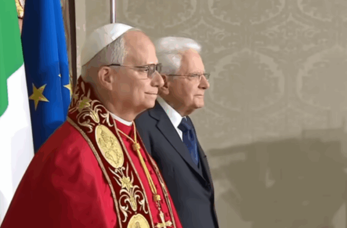 Papst Leo XIV. beim Staatsbesuch beim italinischen Präsidenten Sergio Mattarella