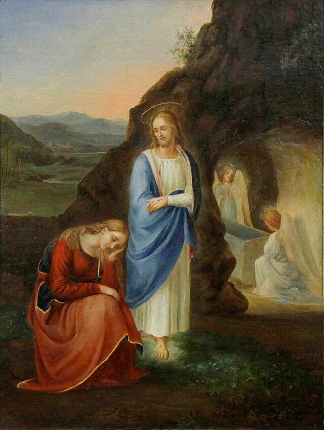 Ein Gemälde von Maria Magdalena und Jesus Christus