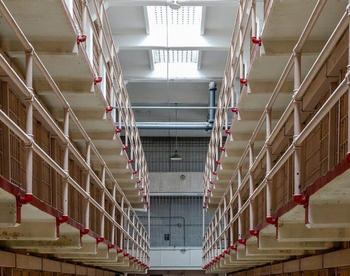 Die Haupthalle des Gefängnisses Alcatraz, San Francisco